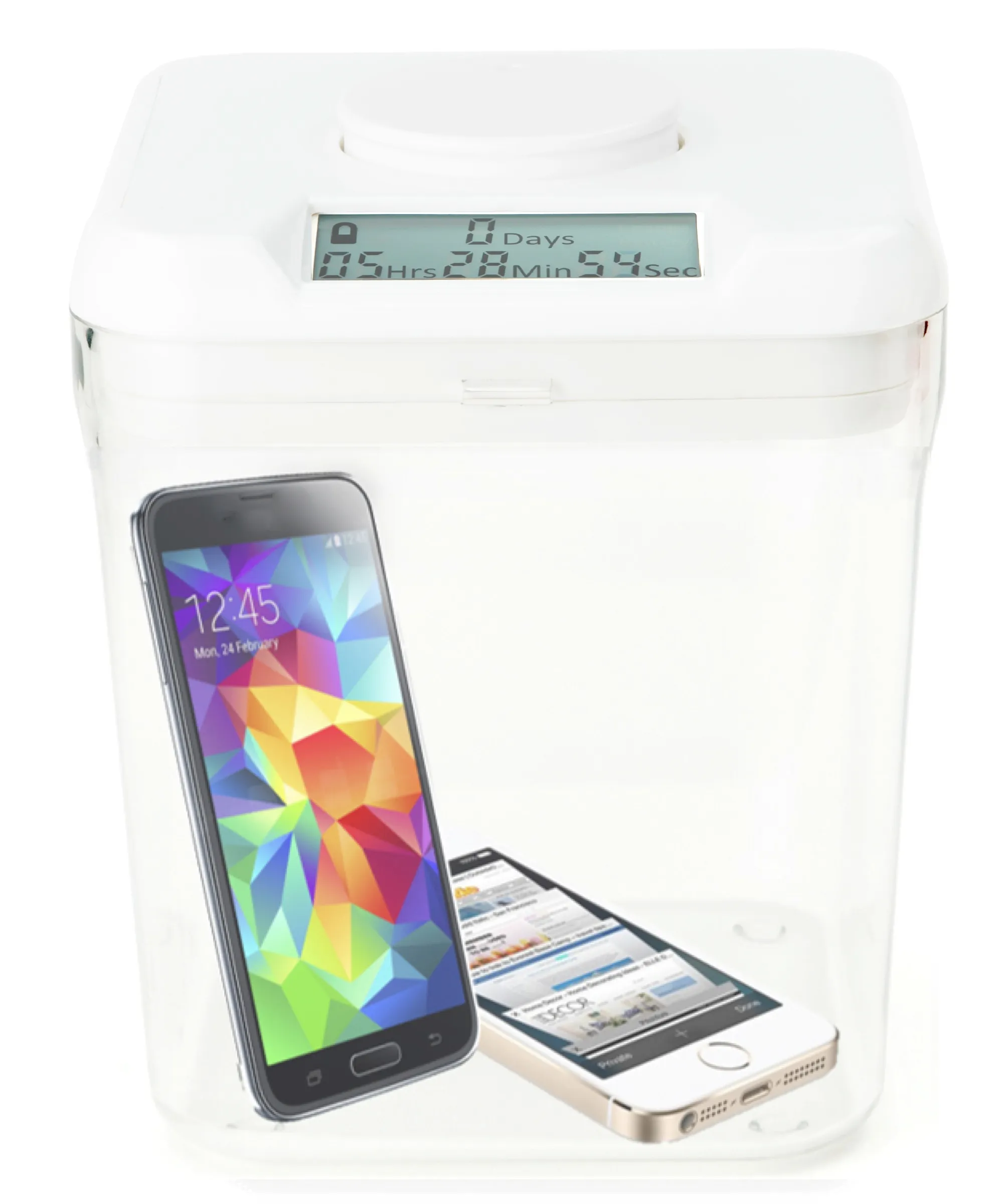 Kitchen Safe white polycarbonate time-lock container with mechanical dial