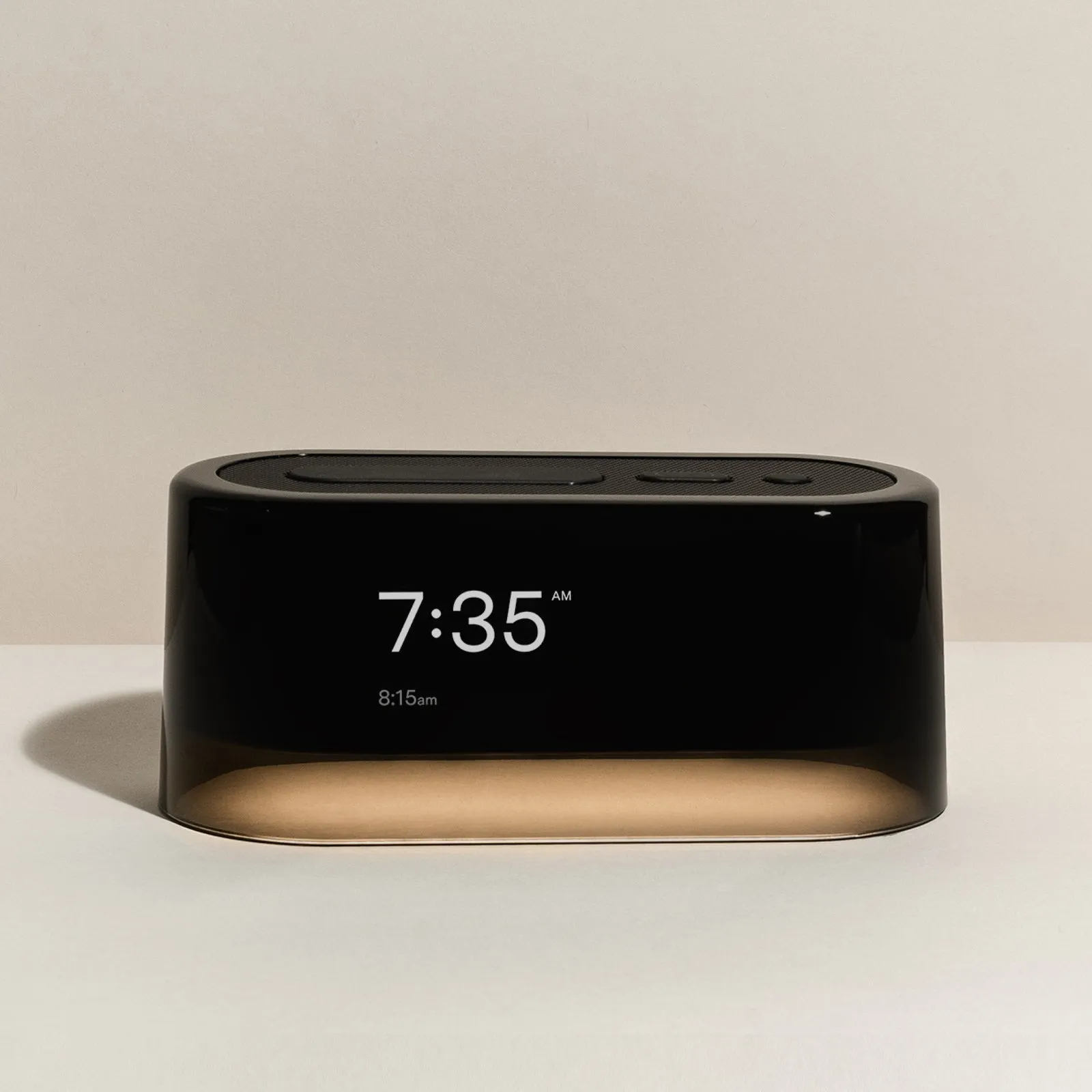 Loftie Alarm Clock white bedside alarm clock with sunrise light and sound library