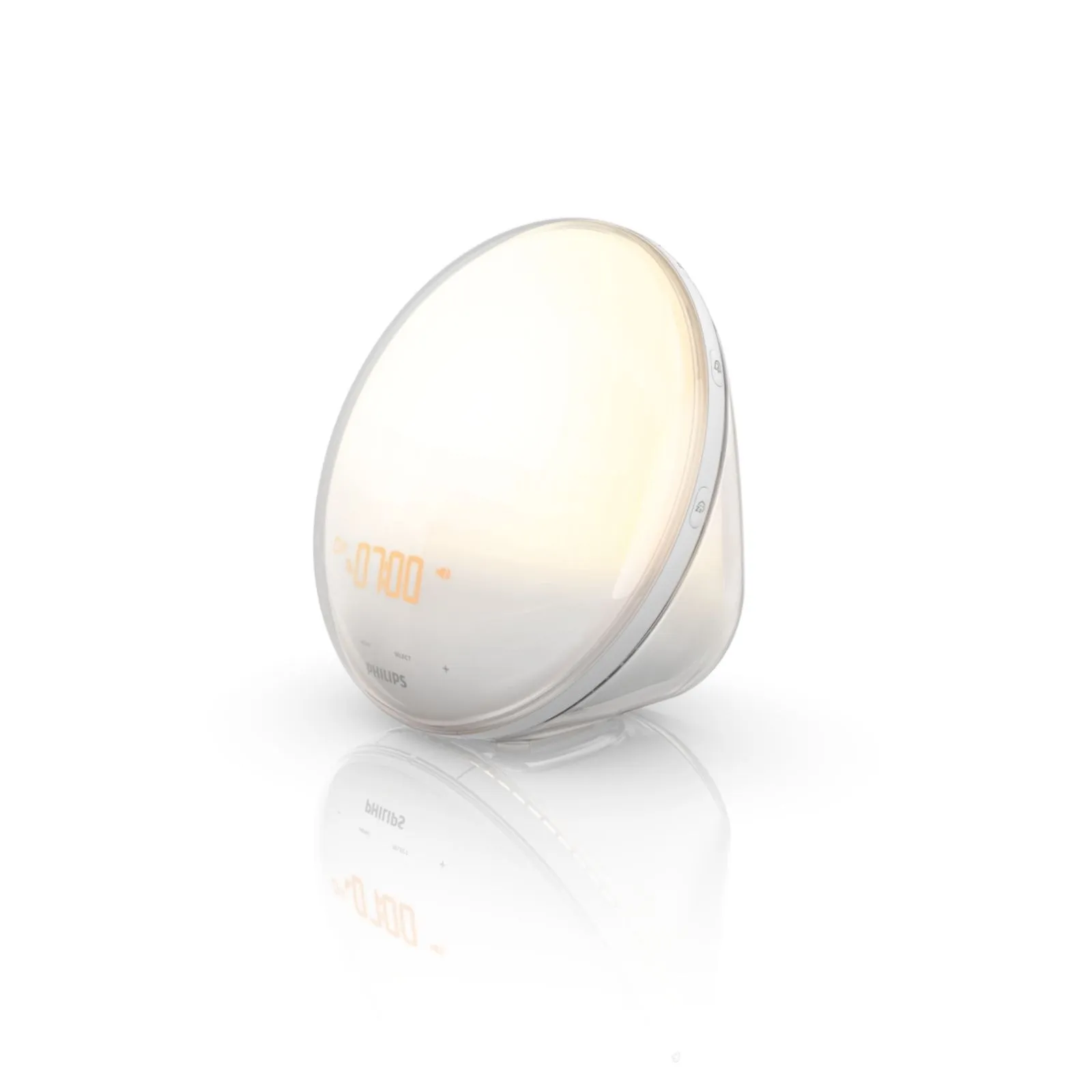 Philips SmartSleep HF3520 wake-up light with sunrise simulation on a nightstand
